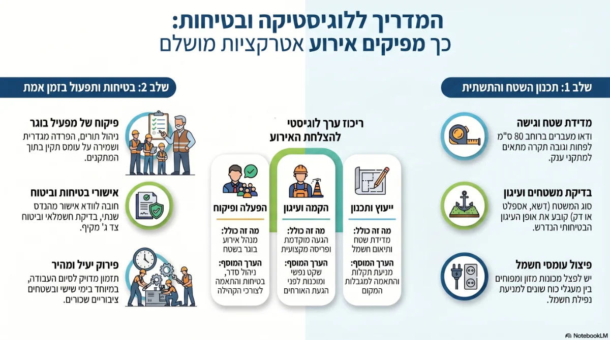 אינפוגרפיקה על תכנון לוגיסטי לאירועים
