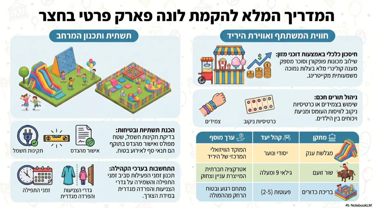 אינפוגרפיקה על הקמת יריד שעשועים פרטי