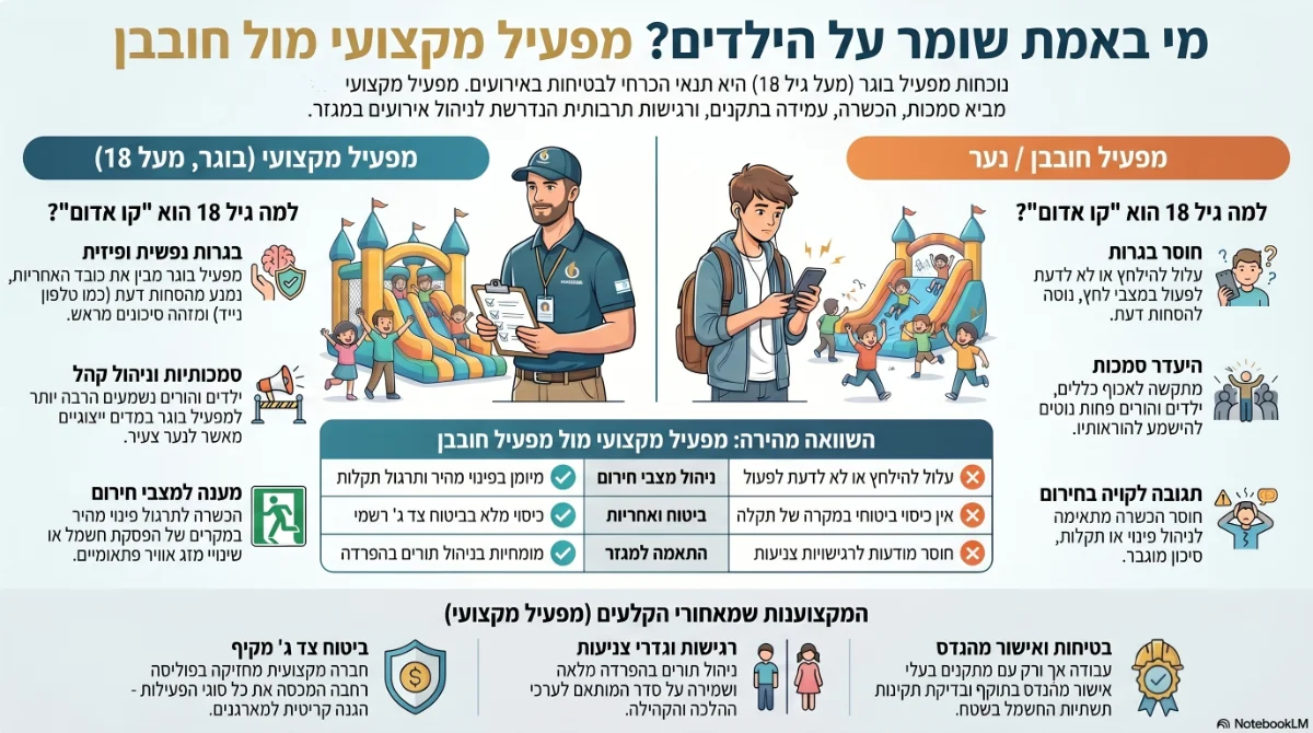 אינפוגרפיקה על מפעילי אטרקציות לילדים
